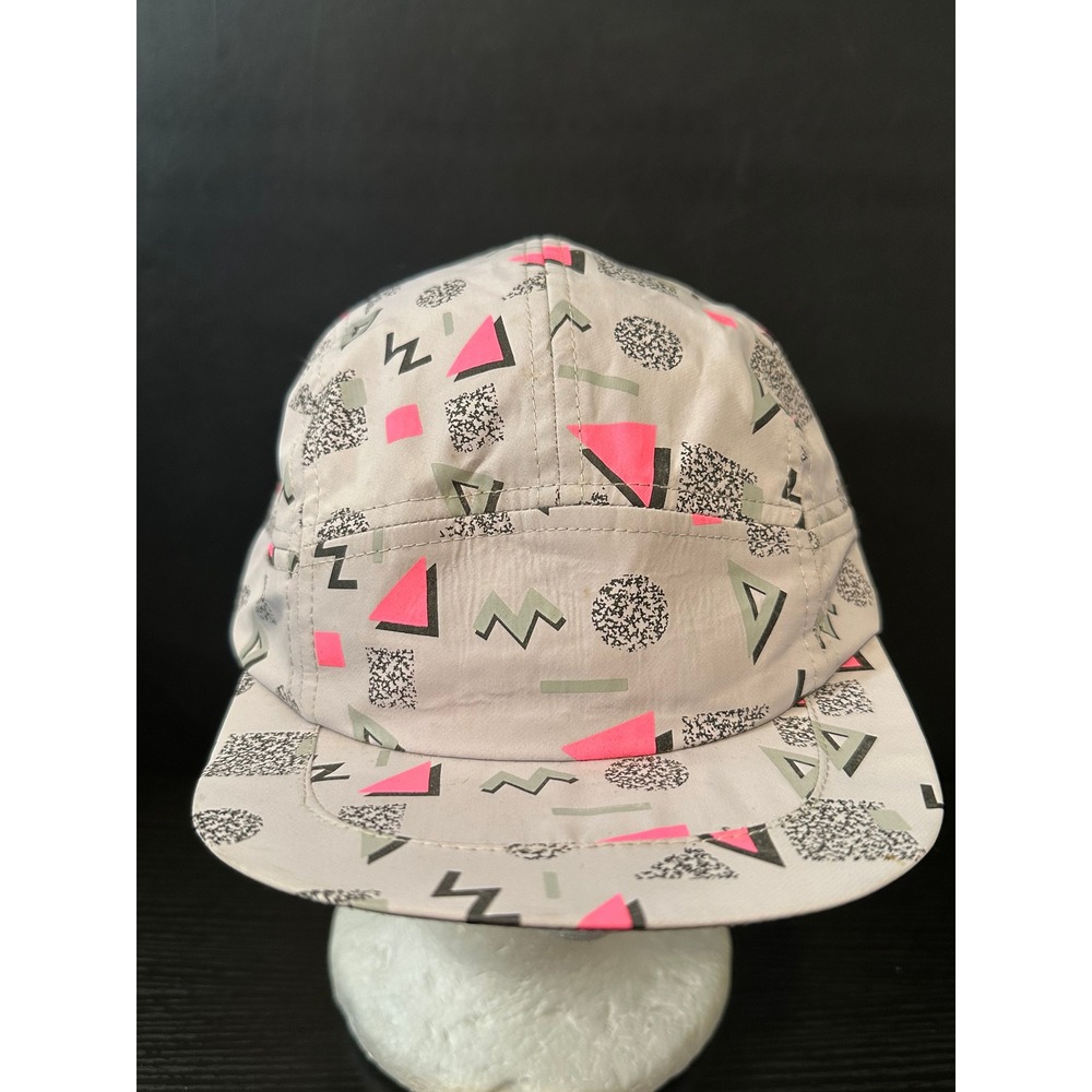 New Era 5 Panel Camper Hat Retro 80s Geometric Print Adjustable Strapback Cap